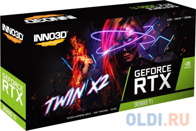 Видеокарта Inno3D nVidia GeForce RTX 3060 Ti TWIN X2 LHR 8192Mb
