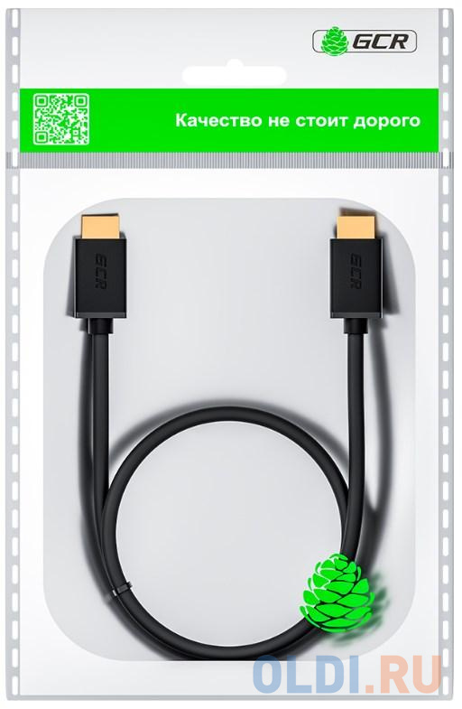 Кабель HDMI 1м Green Connection GCR-HM411-1.0m круглый черный