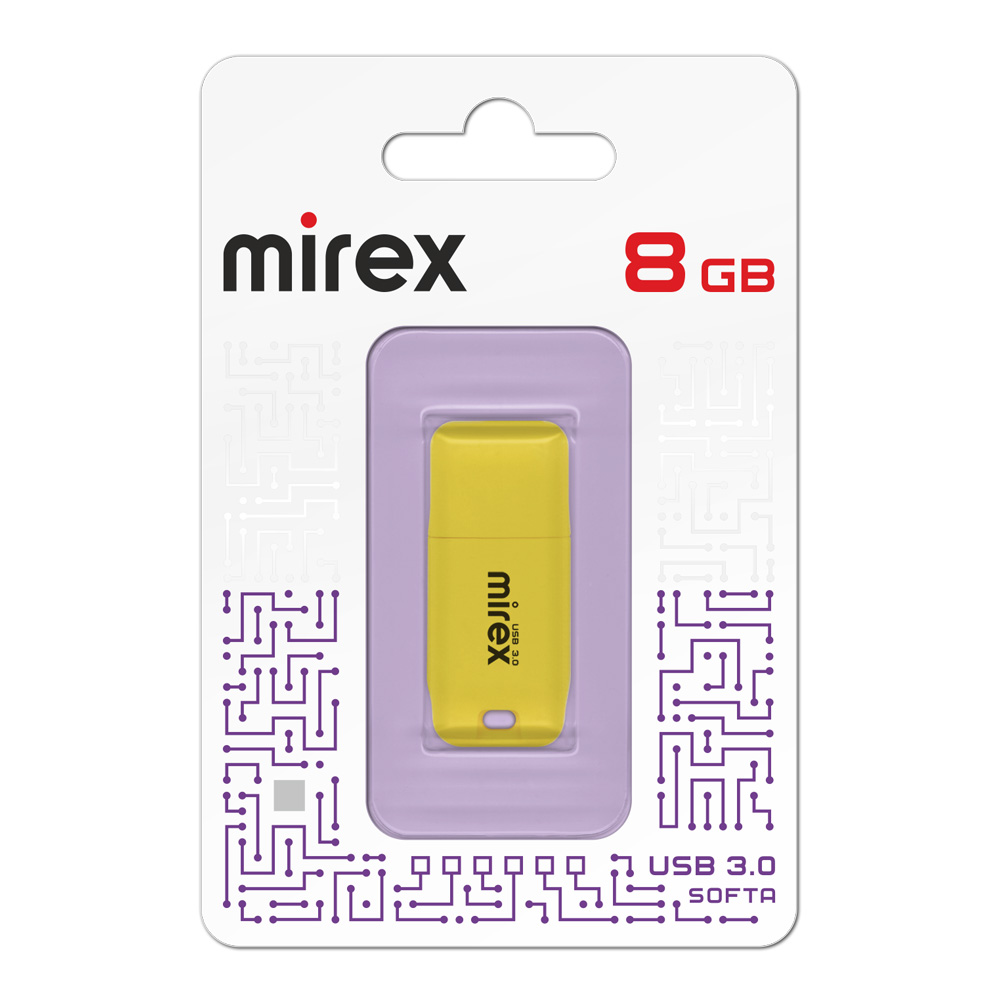 Флешка 8Gb USB 3.0 Mirex Softa 13600-FM3SYE08, желтый (13600-FM3SYE08)