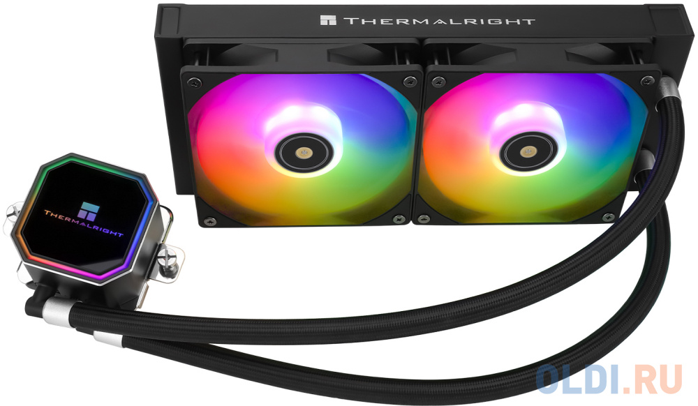 Система жидкостного охлаждения Thermalright Frozen Prism 240 Black ARGB, радиатор 240 мм, 1850 об/мин, 27 дБА, PWM, черный, ARGB подсветка