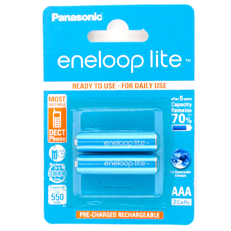 Аккумулятор Panasonic Eneloop Lite AAA 550 mAh R2U (уп 2 шт)