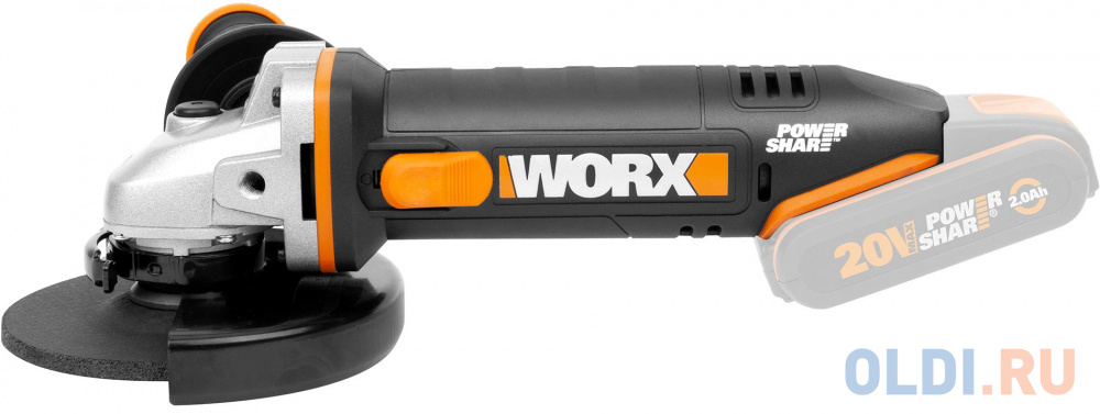 Угловая шлифмашина аккумуляторная WORX WX803.9  20В, 125 мм, без АКБ и ЗУ