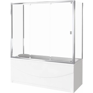 Шторка для ванны Good Door Screen WTW+SP+SP 180х80х140 прозрачная, хром