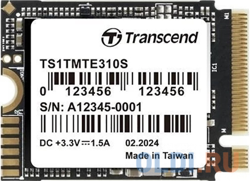 Твердотельный диск 1TB Transcend GMTE310S, 3D TLC NAND, M.2 2280,PCIe Gen3x4, DRAM-less