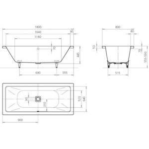 Ванна стальная Kaldewei Conoduo 733 Easy-Clean 180x80 см (235100013001) в Москвe