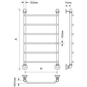 Полотенцесушитель водяной ZOX Трапеция ЛЦ 50x60 (4620031448440)