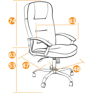 Компьютерное кресло TetChair Кресло СН9944 (22) хром кож/зам, черный, 36-6 в Москвe