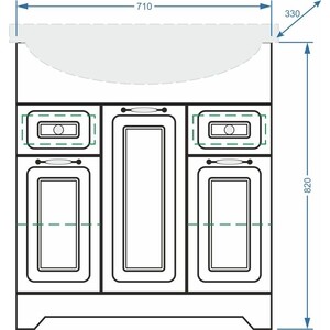 Тумба с раковиной Stella Polar Кармела 75 ольха белая (SP-00000174, 1WH110259)