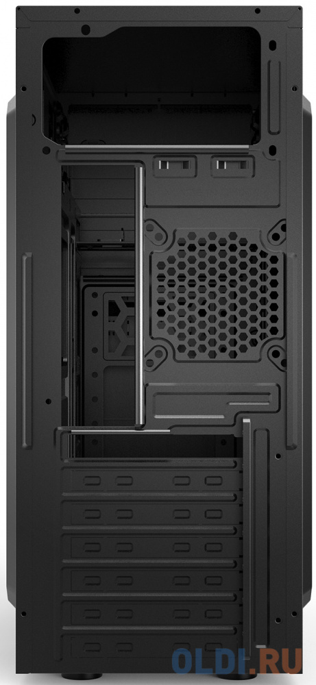 PCC-ATX-E180-USB22-450W Корпус ATX Miditower E180, c БП ATX450-12EC (450W/120mm), 2*USB 2.0, HD Audio+Mic, Black