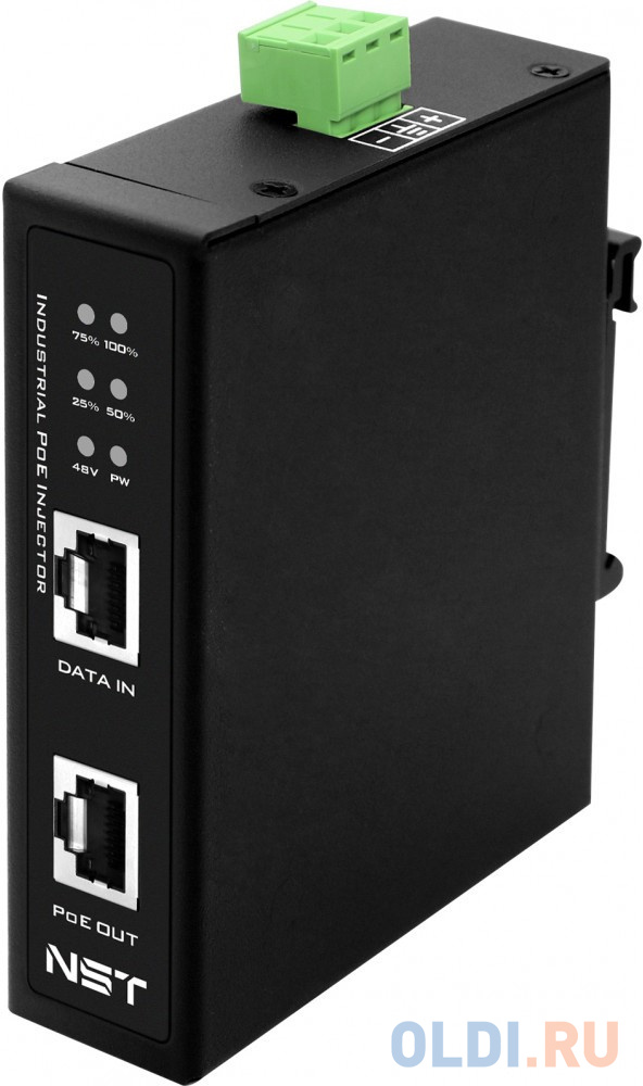 Промышленный PoE-инжектор Gigabit Ethernet на 90W с бустером напряжения. Соответствует стандартам PoE IEEE 802.3af/at/bt. Автоматическое определение P