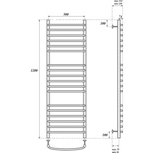 Полотенцесушитель водяной Point П18 500х1200 хром (PN05152S)