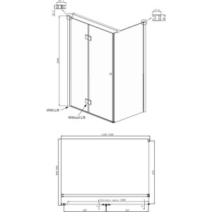 Душевой уголок Ambassador Diamond 120x90 левый, с поддоном, прозрачный, хром (12011108L, ЛП00083) в Москвe