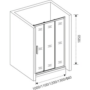 Душевая дверь Good Door Orion WTW 140x185 матовая Grape, хром (WTW-140-G-CH)