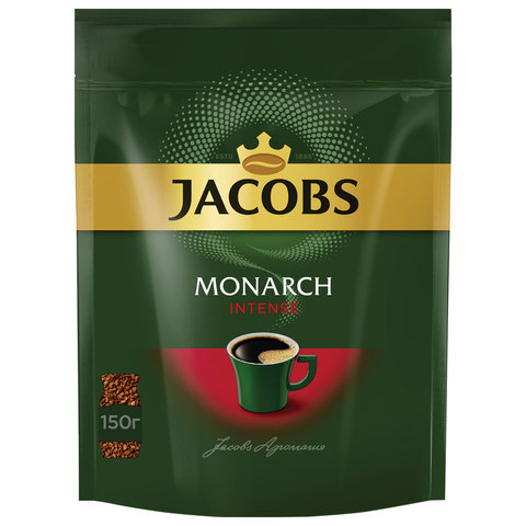 Кофе растворимый Jacobs Monarch Intense 150 г, мягкая упаковка, сублимированный (8051499)