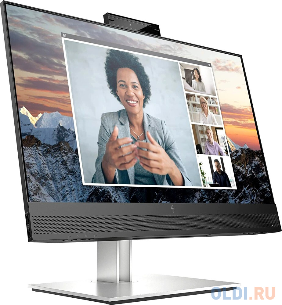 Монитор/ HP E24m G4 Conferencing FHD Monitor 23.8'' (1920 x 1080), IPS, 178/178, 5мс, 300nit, DP/DPout/HDMI, 5USB, Audio, cam/mic, LTSP, 1y