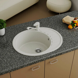 Кухонная мойка GreenStone GRS-62-310 серый, с сифоном