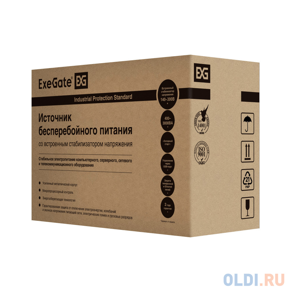 Exegate EP285541RUS ИБП ExeGate SpecialPro UNB-850.LED.AVR.EURO.RJ.USB <850VA/480W, LED, AVR, 2 евророзетки, RJ45/11, USB, Black> в Москвe