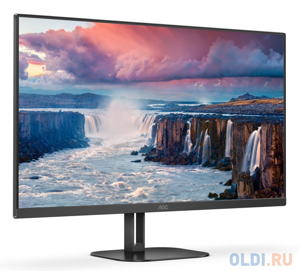 МОНИТОР 27" AOC 27V5CE Black (IPS, 1920x1080, 75Hz, 1 ms, 178°/178°, 300 cd/m, 20M:1, +HDMI 1.4, +4xUSB 3.2, +USB-TypeC)