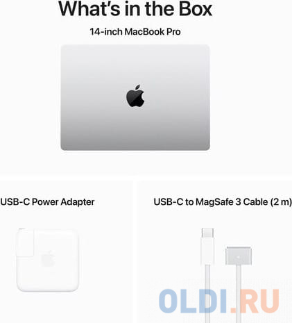 Ноутбук APPLE MacBook Pro 14 Silver (M3 Pro/18Gb/1Tb SSD/MacOS) (MRX73_RUSG) нужен переходник на EU