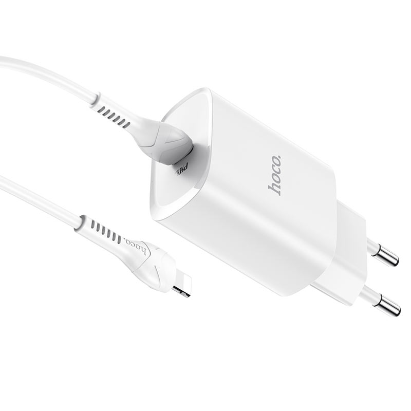 Зарядное устройство Hoco N14 1xUSB-C 3А PD20W + кабель Lightning White 6931474745033