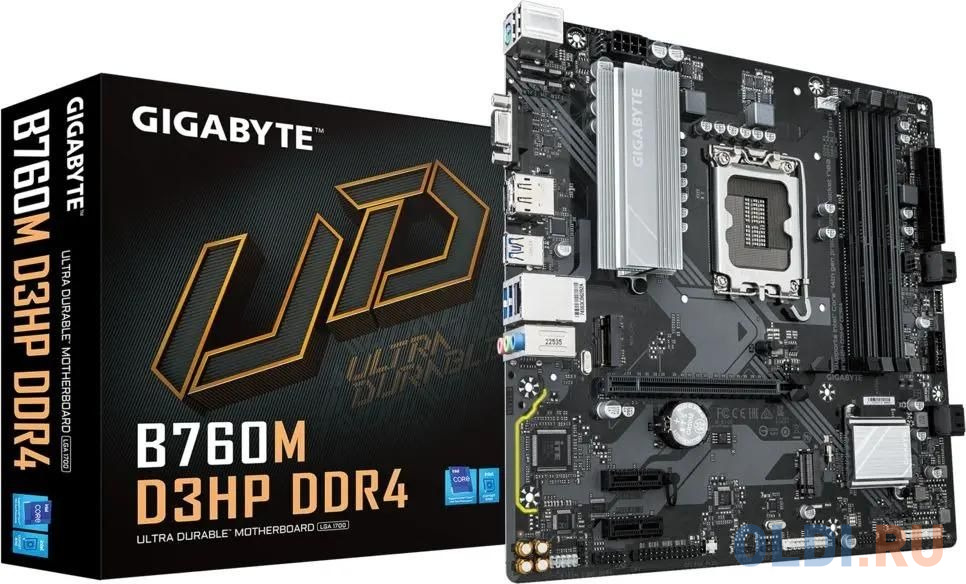 GIGABYTE B760M D3HP DDR4, LGA1700, B760, 4*DDR4, 4*SATA, 2*M.2, 3*USB 3.2, 2*USB 2.0, 1*PCIx16, 2*PCIx1, D-Sub+HDMI+DP, mATX