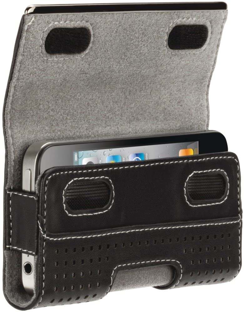 Чехол Griffin Elan Holster Metal для смартфона Apple iPhone 4/4S, кожа, черный (GB01708)