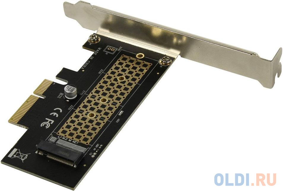 ORIENT C300E, Переходник PCI-E 4x->M.2 M-key NVMe SSD, тип 2230/2242/2260/2280, планки крепления в комплекте (31100)