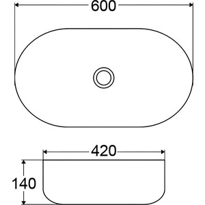 Раковина-чаша BelBagno 60х42 серая матовая (BB1084-H311)