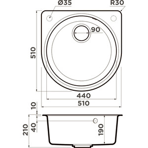 Кухонная мойка Omoikiri Akegata 51 BL черная (4993758)