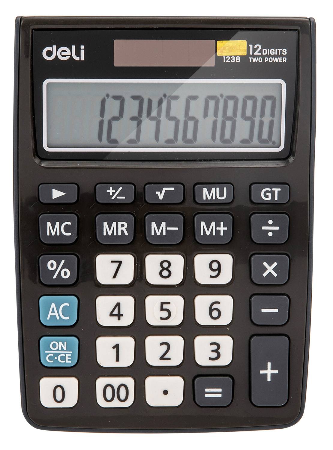 Калькулятор настольный Deli E1238black черный