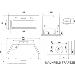 Кухонная вытяжка MAUNFELD TRAPEZE 602M белый