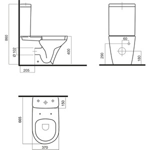 Унитаз-компакт Am.Pm Inspire с сиденьем микролифт (C508607WH, C507854WH)