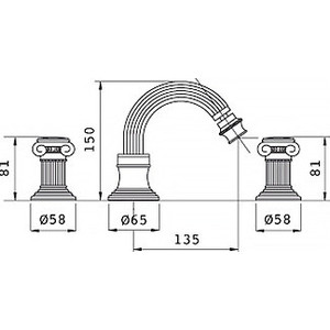 Смеситель для биде Cezares Olimp (OLIMP-BBS2-01-Sw)