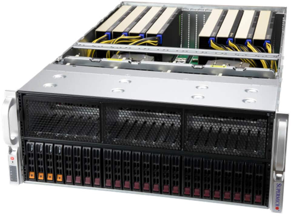 Серверная платформа SuperMicro 4125GS-TNRT, 2xSocket SP5, 24xDDR5, 6x2.5 HDD HS, 1xM.2-PCI-E, 2x10GLAN, IPMI, Redundant 4x2000 Вт, 4U (AS-4125GS-TNRT)