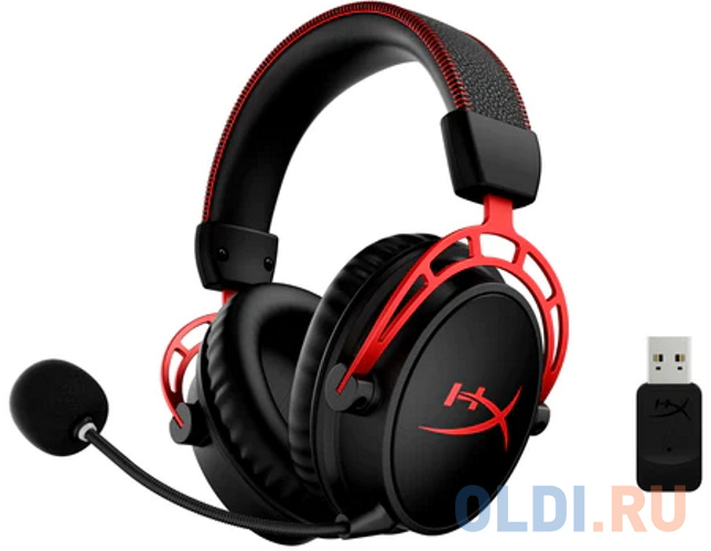 Игровая беспроводная гарнитура HyperX Cloud Alpha (2,4 ГГц, USB, 50 мм, сменные амбушюры, 4P5D4AA/HHSA1-DH-BK/G)