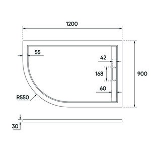 Душевой поддон Veconi Tezeo stone 120х90 правый, на каркасе, без сифона (TZ06R-12090A-01-19C3)