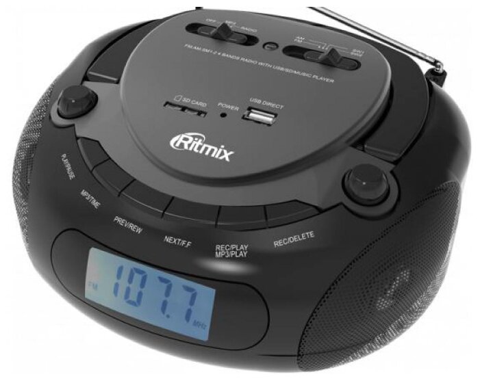 Портативная акустика Ritmix RBB-030BT, 10 Вт, FM, USB, SD, Bluetooth, черный (51MF0450AA000)
