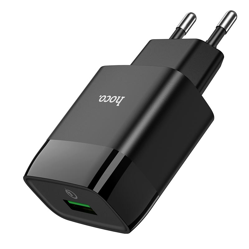 Сетевое зарядное устройство Hoco C72Q Glorious 18Вт, USB, Quick Charge, черный (6931474732507)