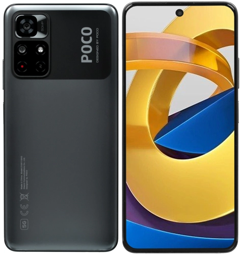 Смартфон Xiaomi POCO M4 Pro 5G, 6.6" 1080x2400 IPS, MediaTek Dimensity 810, 4Gb RAM, 64Gb, 3G/4G/5G, NFC, Wi-Fi, BT, 2xCam, 2-Sim, 5000 мА⋅ч, USB Type-C, Android 11, черный (36506)