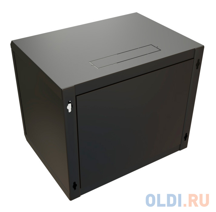 Шкаф коммутационный WRline (WR-TW-1245-SR-RAL9004) настенный 12U 600x450мм пер.дв.металл 2 бок.пан. 60кг черный 370мм 650мм IP20 сталь