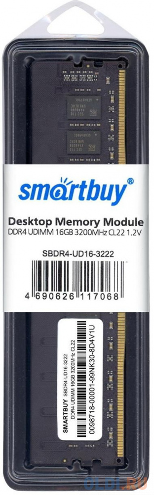 Smart buy DDR4 DIMM 16GB SBDR4-UD16-3222 PC4-25600, 3200MHz