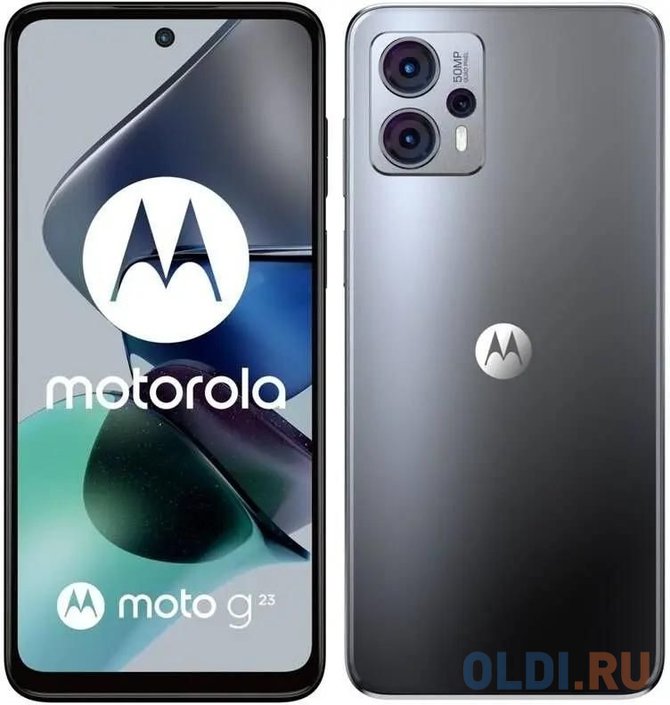 Смартфон Motorola XT2333-3 G23 128Gb 8Gb черный моноблок 3G 4G 2Sim 6.5" 720x1600 Android 13 50Mpix 802.11 a/b/g/n/ac NFC GPS GSM900/1800 GSM1900