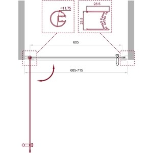 Душевая дверь BelBagno Uno 70х190 прозрачная, хром (UNO-B-1-70-C-Cr)