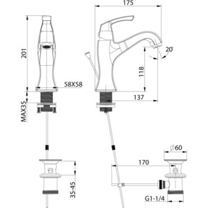 Смеситель для раковины Lemark Nubira (LM6206ORB) в Москвe