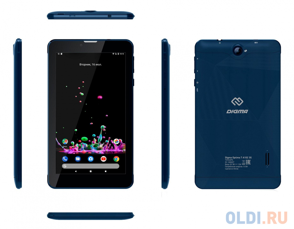 Планшет Digma Optima 7 A102 3G 7" 16Gb Dark Blue Wi-Fi 3G Bluetooth Android TS7243PG
