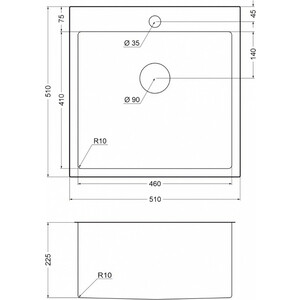 Кухонная мойка EMAR EMB-116 PVD Nano Satine