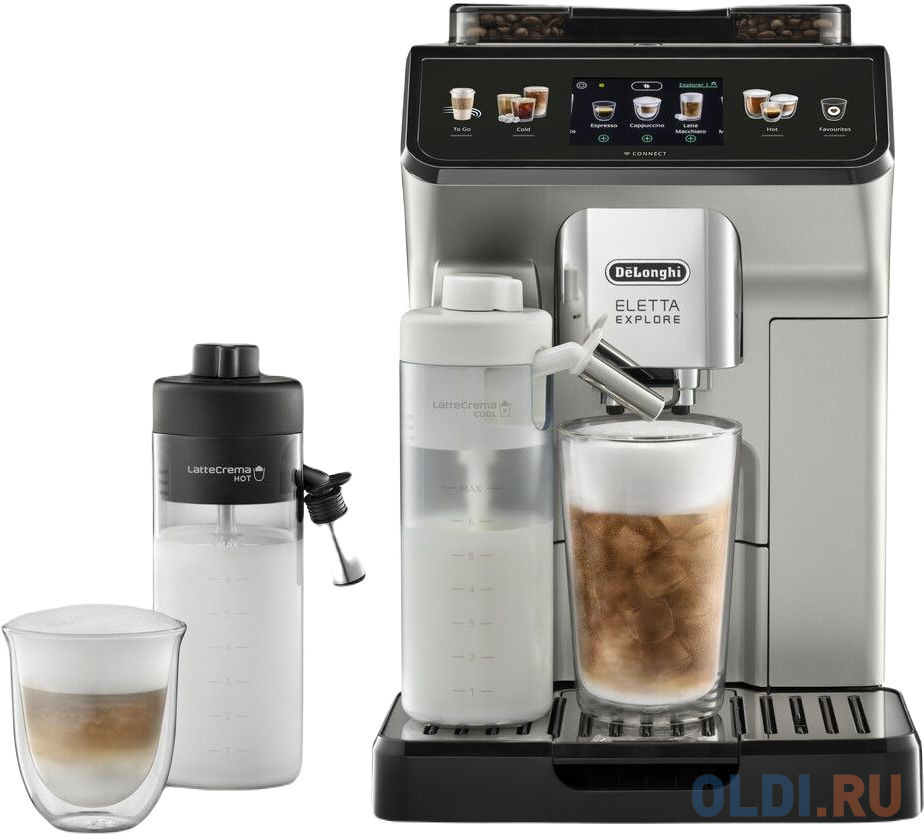 Кофемашина Delonghi Eletta Explore ECAM450.65.S 1450Вт серебристый