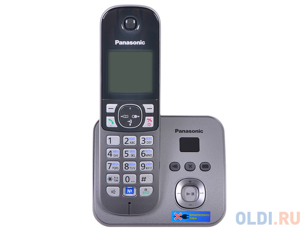 Телефон DECT Panasonic KX-TG6821RUM автоответчик АОН, Caller ID 50, Спикерфон, Эко-режим, Радионяня