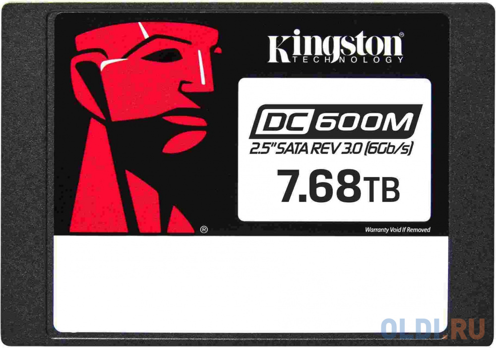 Твердотельный накопитель/ Kingston SSD DC600M, 7680GB, 2.5" 7mm, SATA3, 3D TLC, R/W 560/530MB/s, IOPs 94 000/34 000, TBW 14016, DWPD 1 (5 лет)