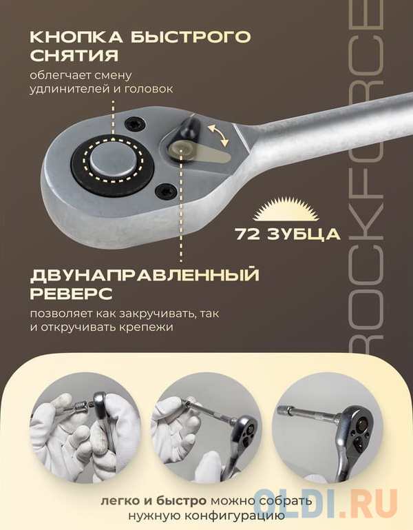 Rockforce Набор инструмента 108пр.1/4",1/2" 6гр. RF-41082-5L NEW RF-41082-5LNEW(53000)